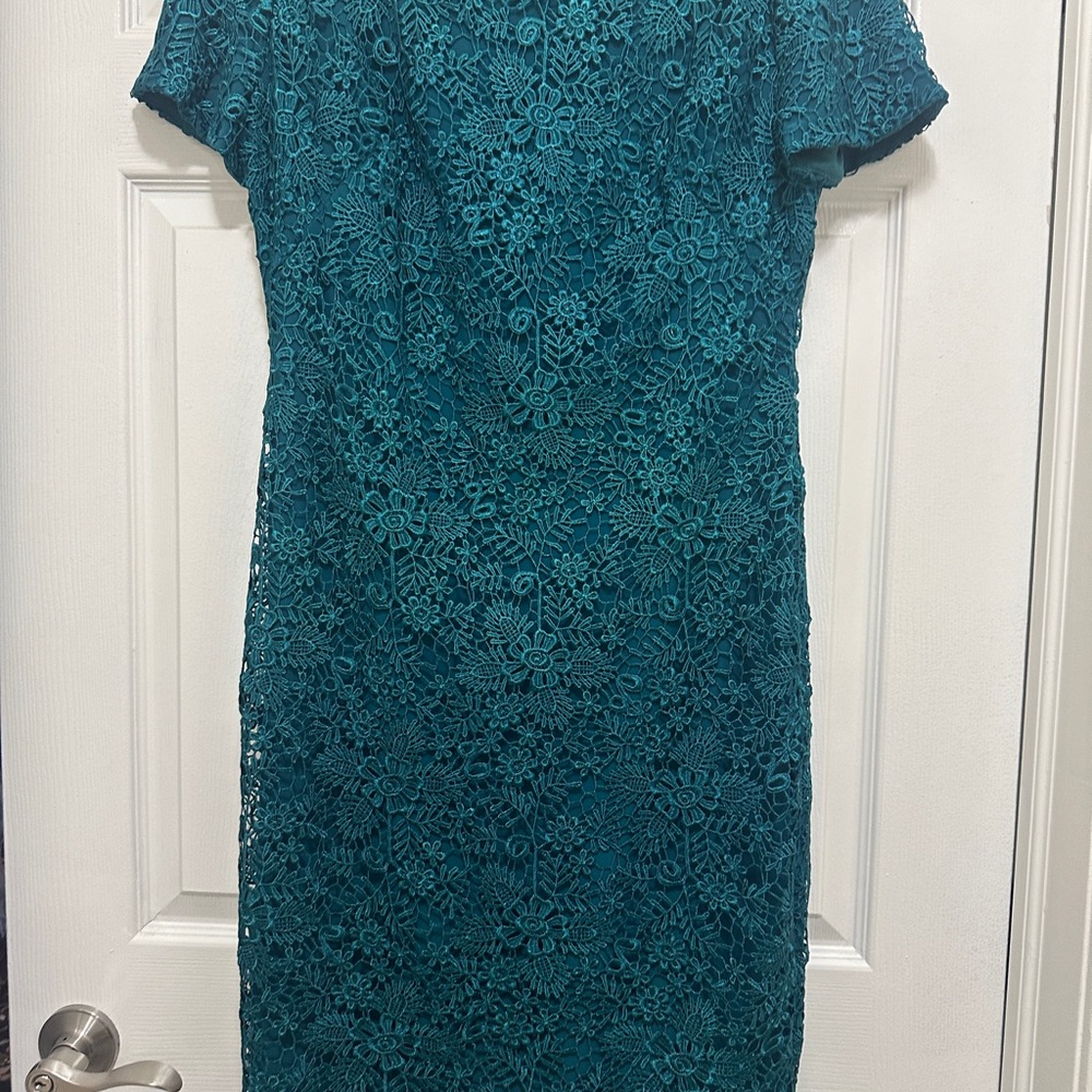 Teal Lace Shift Dress - Elegant Women's Dress